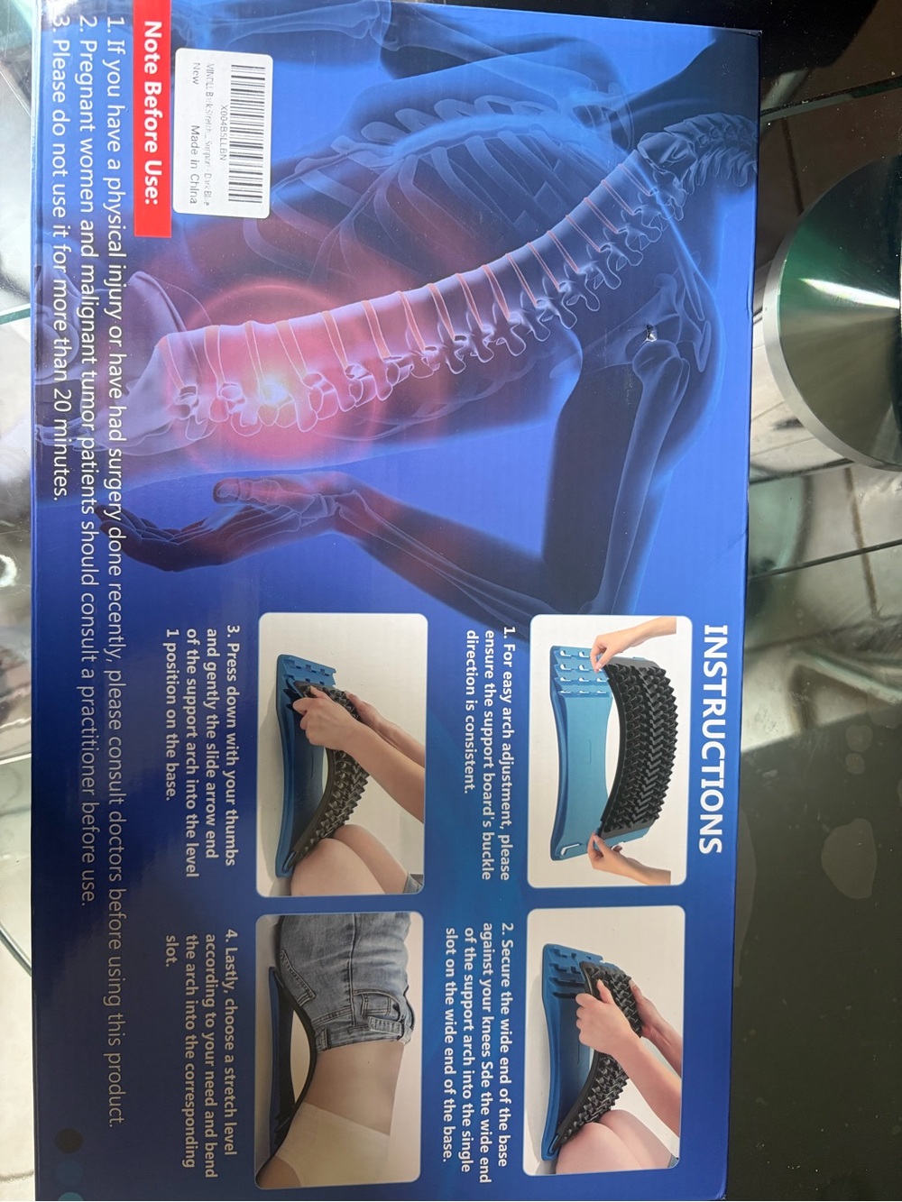 Lumbar Back Stretcher Arch Support - Blue/Black new